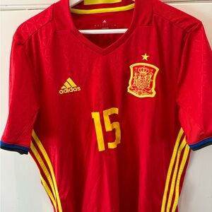 Adidas Red and Yellow Soccer Jersey